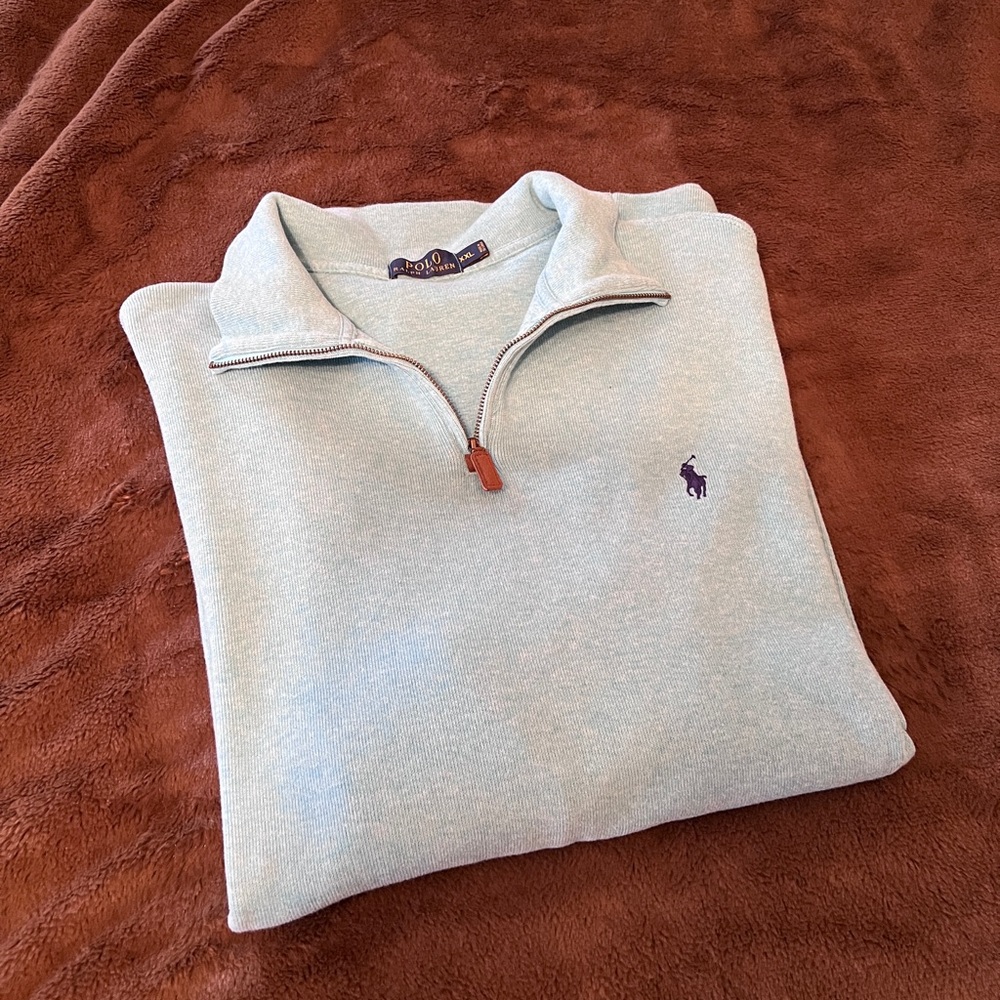 POLO Ralph Lauren zippered pullover light blue/teal
